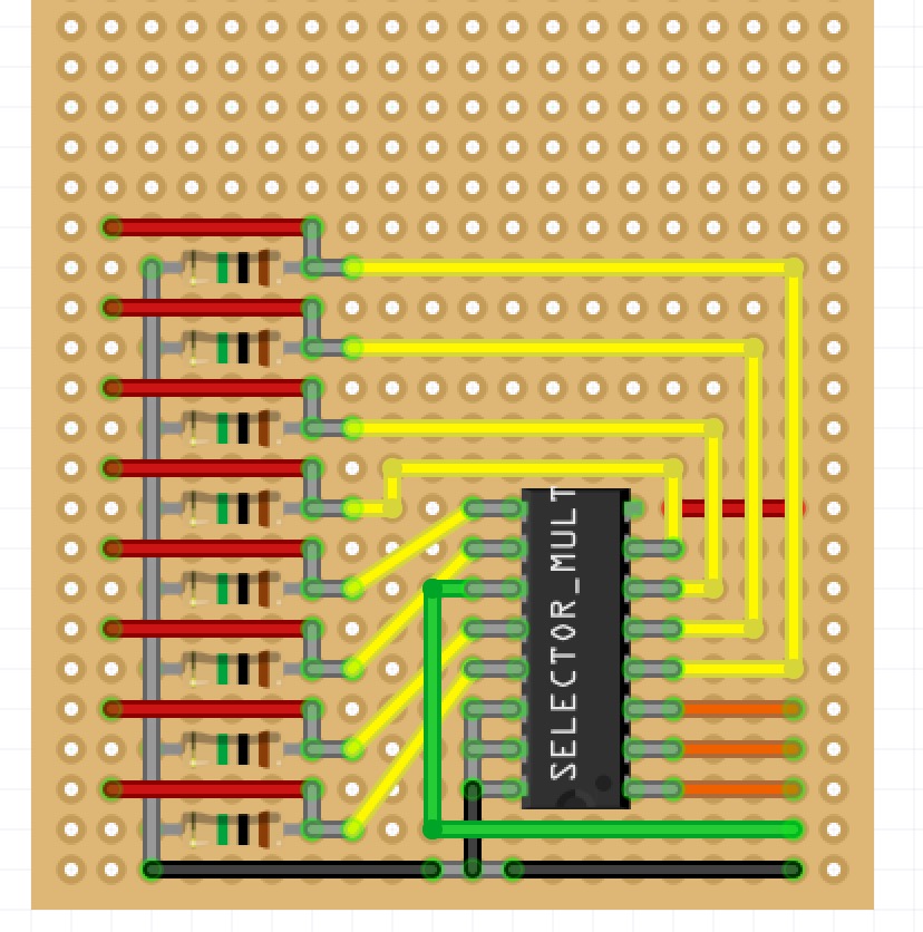 The schematic of the multiplexor circuit.