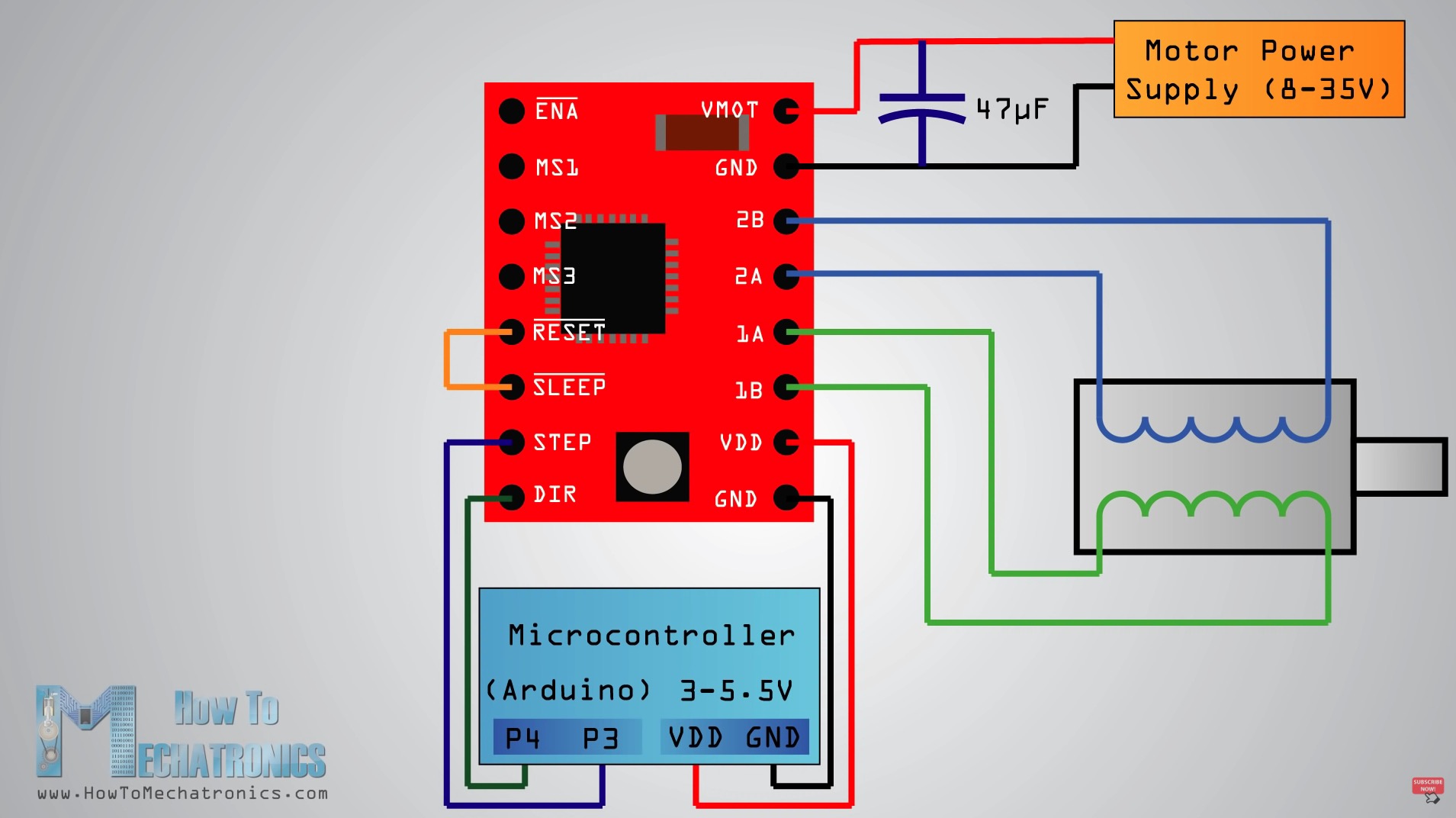 Stepper motor driver connection